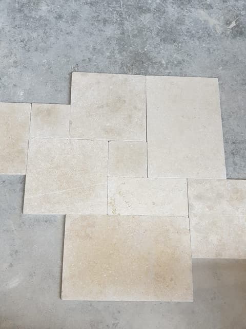 French pattern limestone flooring, detail