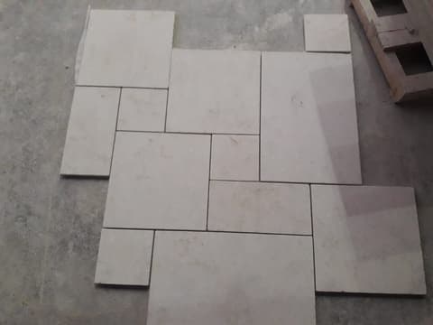 French pattern flooring in Egyptian limestone