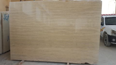 Green Silvia marble slab with linear veining, polished